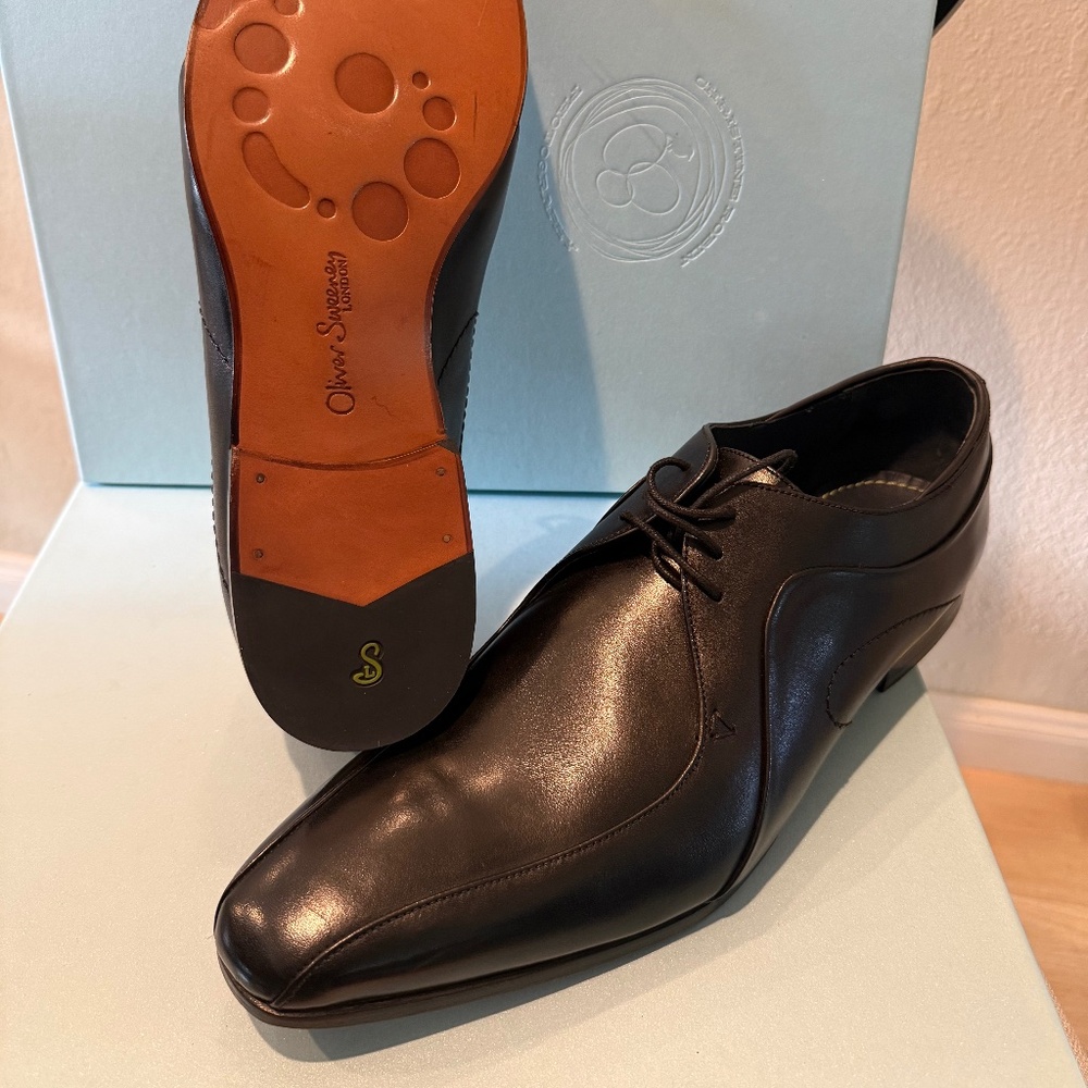 Oliver Sweeney Pippin Black Leather Derby Shoes Men’s 13 / UK 12 NIB